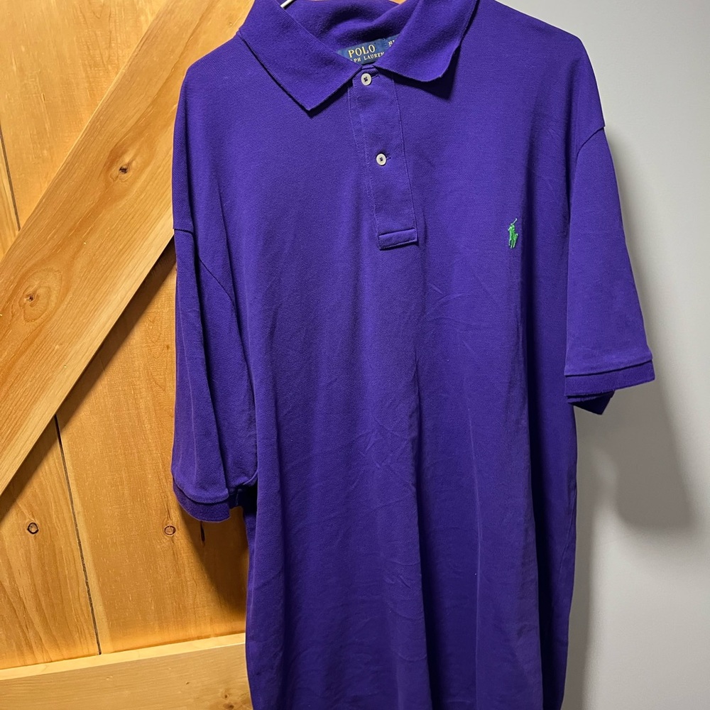 Ralph Lauren Purple Polo Shirt Classic Short Sleeve